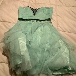 Masquerade Mint Green Formal Kids Dress